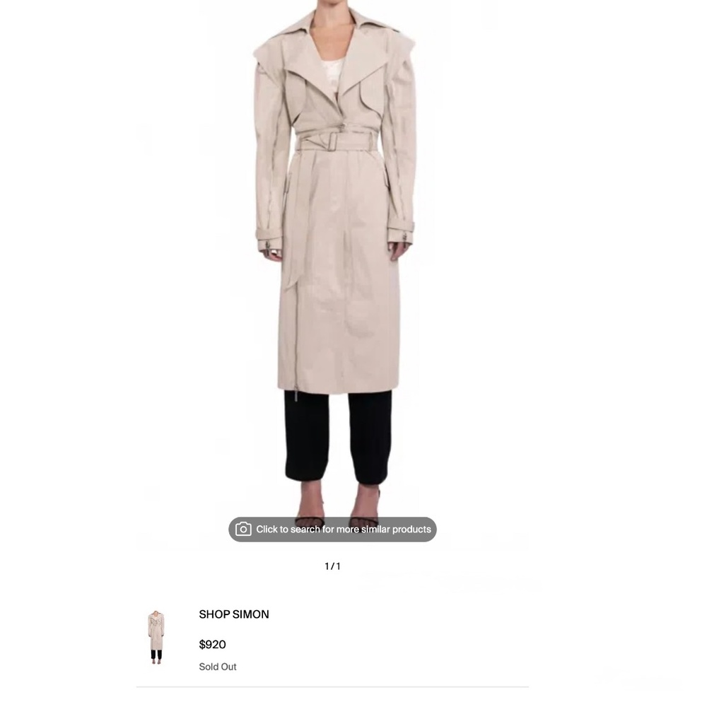 Nonchalant Label Lennox Trench Coat / Skirt  / Cropped Jacket New With Tags - Picture 8 of 15